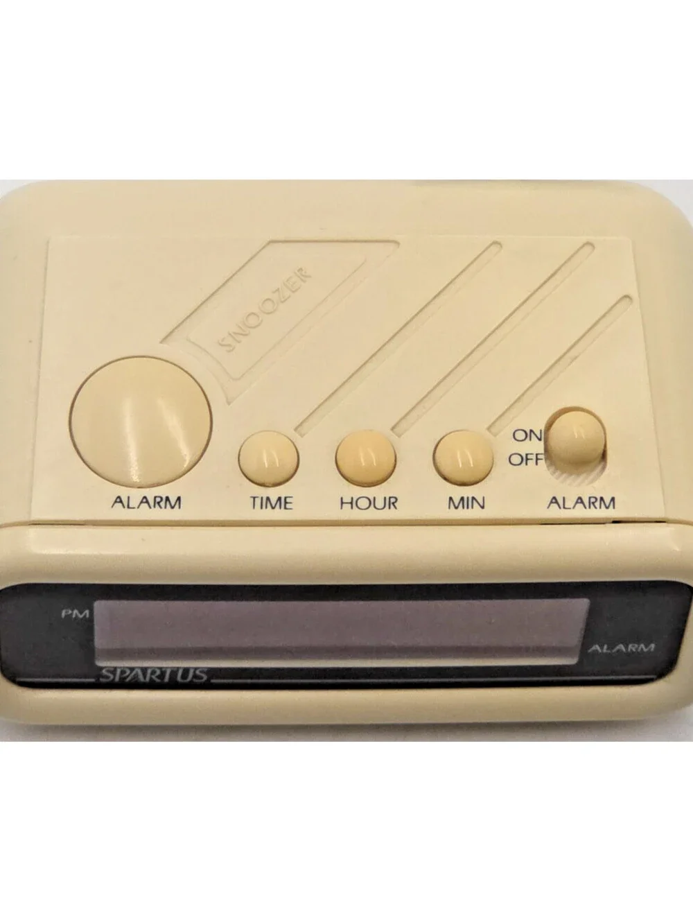 Vintage Spartus 1147 Digital Alarm Clock Red LED Snooze Beige 1980s Tested